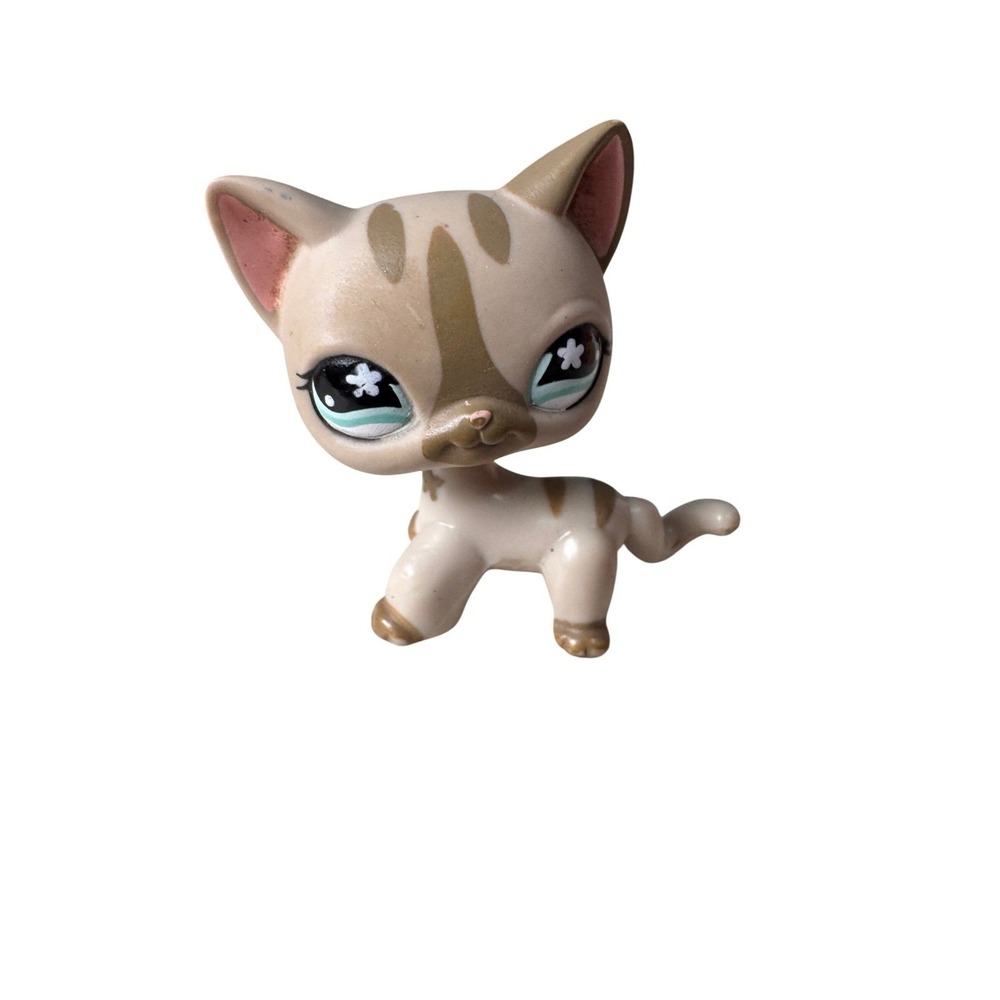 LPS #468 Grey Striped Shorthair Authentic Hasbro Littlest Pet‎ Shop very Rare